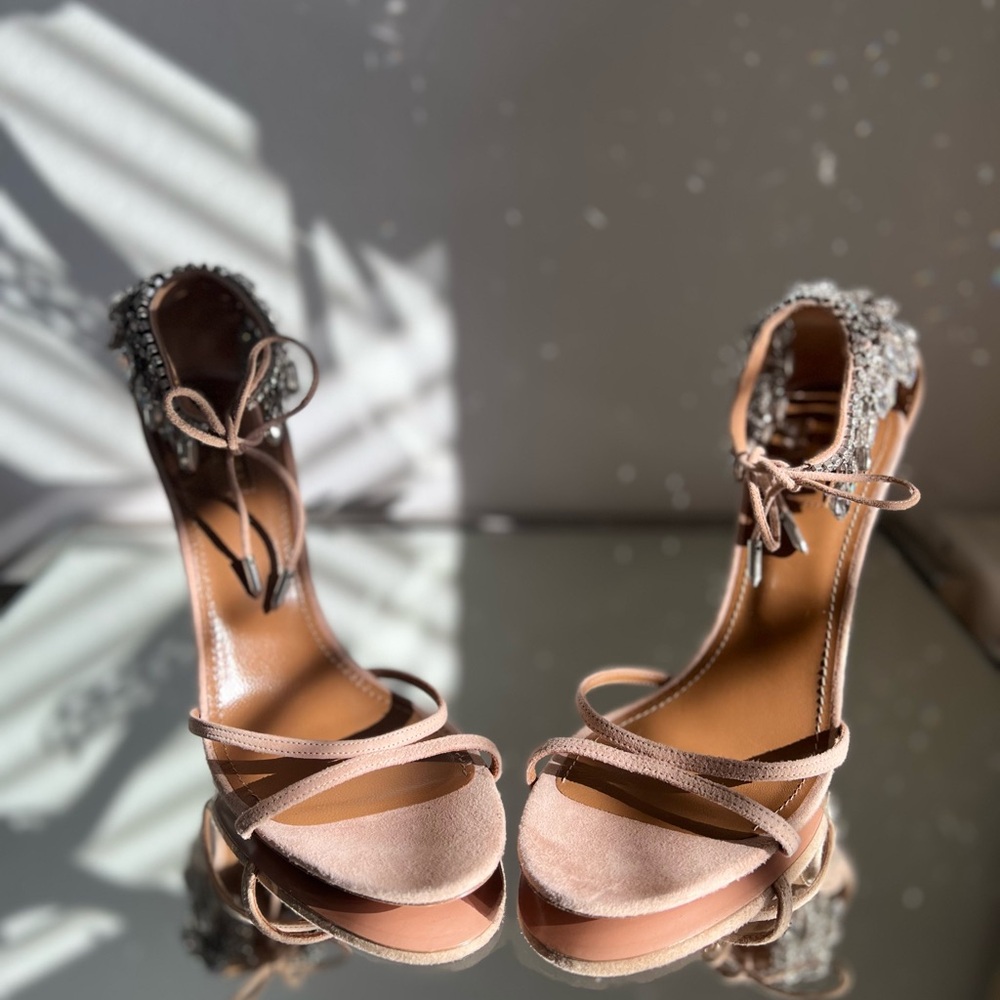 New AQUAZZURA Eden suede sandals 40.5 - Picture 12 of 17